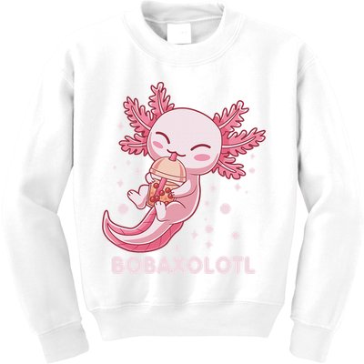 Funny Bobaxolotl Boba Tea Bubble Milk Kawaii Axolotl Anime  Kids Sweatshirt