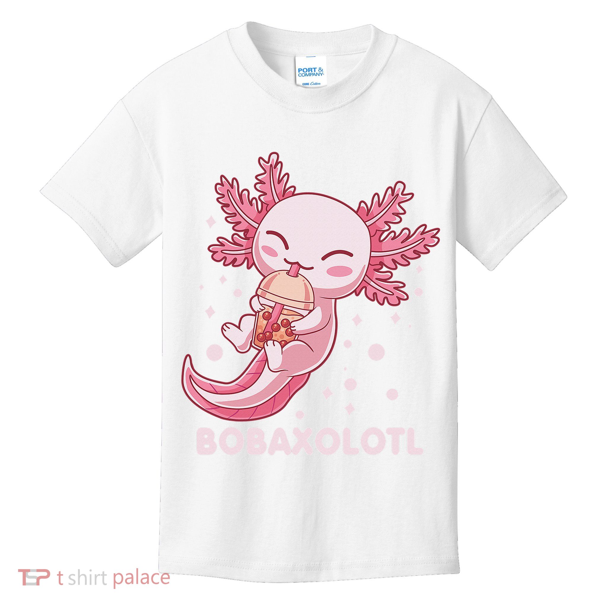 Funny Bobaxolotl Boba Tea Bubble Milk Kawaii Axolotl Anime  Kids T-Shirt