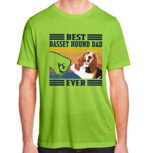 Funny Best Basset Hound Dad Ever Funny Dog Lover Fathers Day Gift Adult ChromaSoft Performance T-Shirt