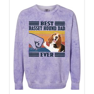 Funny Best Basset Hound Dad Ever Funny Dog Lover Fathers Day Gift Colorblast Crewneck Sweatshirt