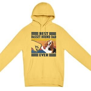 Funny Best Basset Hound Dad Ever Funny Dog Lover Fathers Day Gift Premium Pullover Hoodie