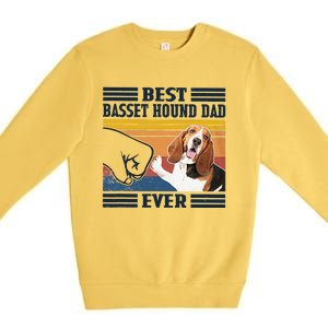 Funny Best Basset Hound Dad Ever Funny Dog Lover Fathers Day Gift Premium Crewneck Sweatshirt