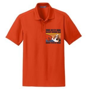 Funny Best Basset Hound Dad Ever Funny Dog Lover Fathers Day Gift Dry Zone Grid Polo