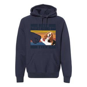 Funny Best Basset Hound Dad Ever Funny Dog Lover Fathers Day Gift Premium Hoodie