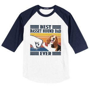 Funny Best Basset Hound Dad Ever Funny Dog Lover Fathers Day Gift Baseball Sleeve Shirt