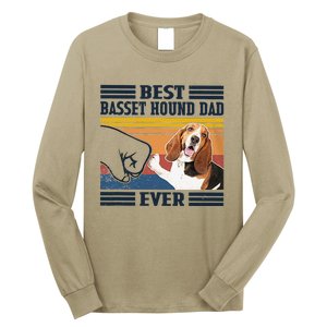 Funny Best Basset Hound Dad Ever Funny Dog Lover Fathers Day Gift Long Sleeve Shirt