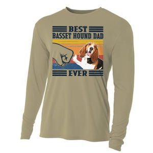 Funny Best Basset Hound Dad Ever Funny Dog Lover Fathers Day Gift Cooling Performance Long Sleeve Crew