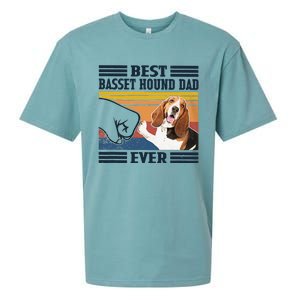 Funny Best Basset Hound Dad Ever Funny Dog Lover Fathers Day Gift Sueded Cloud Jersey T-Shirt