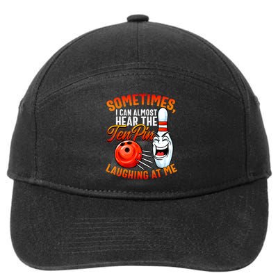 Funny Bowling , Bowler Tee, Tenpin Bowling, Ten Pin 7-Panel Snapback Hat
