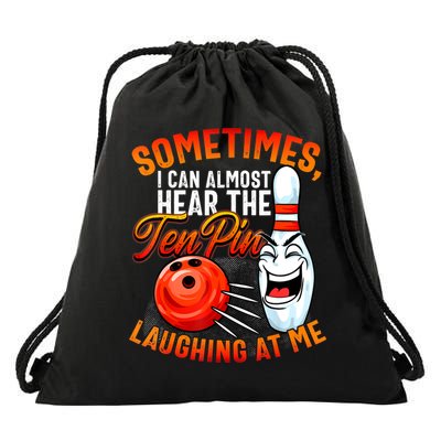 Funny Bowling , Bowler Tee, Tenpin Bowling, Ten Pin Drawstring Bag