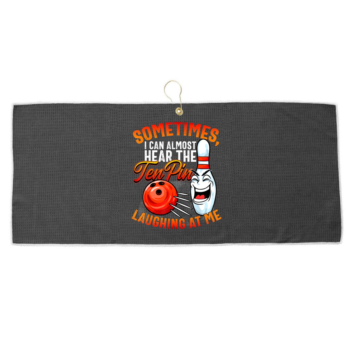 Funny Bowling , Bowler Tee, Tenpin Bowling, Ten Pin Large Microfiber Waffle Golf Towel