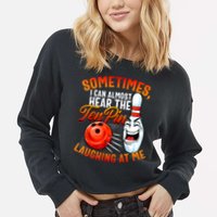 Funny Bowling , Bowler Tee, Tenpin Bowling, Ten Pin Cropped Pullover Crew