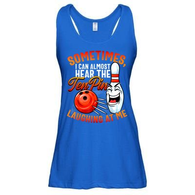 Funny Bowling , Bowler Tee, Tenpin Bowling, Ten Pin Ladies Essential Flowy Tank