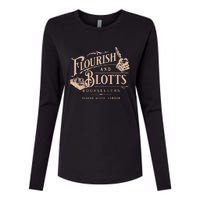 Flourish Blotts Bookish Hp Wizard Womens Cotton Relaxed Long Sleeve T-Shirt