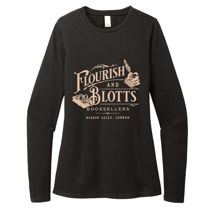 Flourish Blotts Bookish Hp Wizard Womens CVC Long Sleeve Shirt