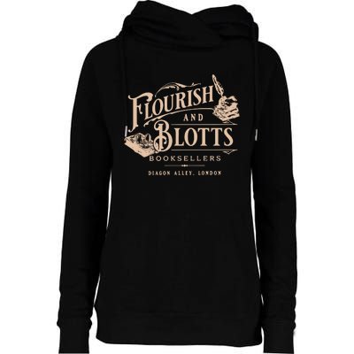 Flourish Blotts Bookish Hp Wizard Womens Funnel Neck Pullover Hood