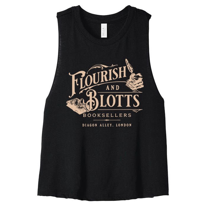 Flourish Blotts Bookish Hp Wizard Women's Racerback Cropped Tank