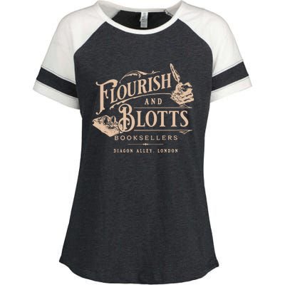 Flourish Blotts Bookish Hp Wizard Enza Ladies Jersey Colorblock Tee