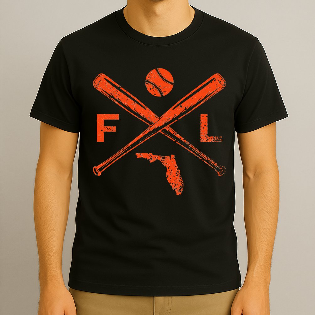 Florida Baseball Bats & Ball Classic Baseball Player Vintage T-Shirt