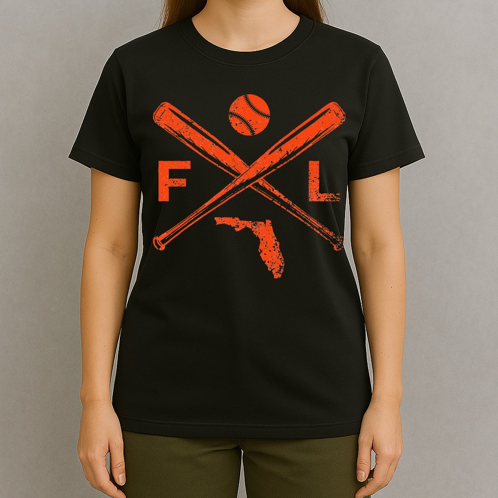 Florida Baseball Bats & Ball Classic Baseball Player Vintage T-Shirt