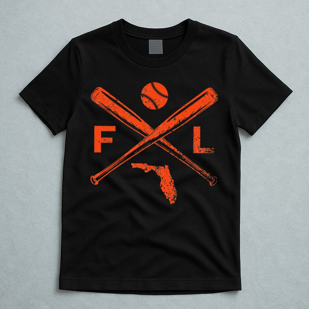 Florida Baseball Bats & Ball Classic Baseball Player Vintage T-Shirt