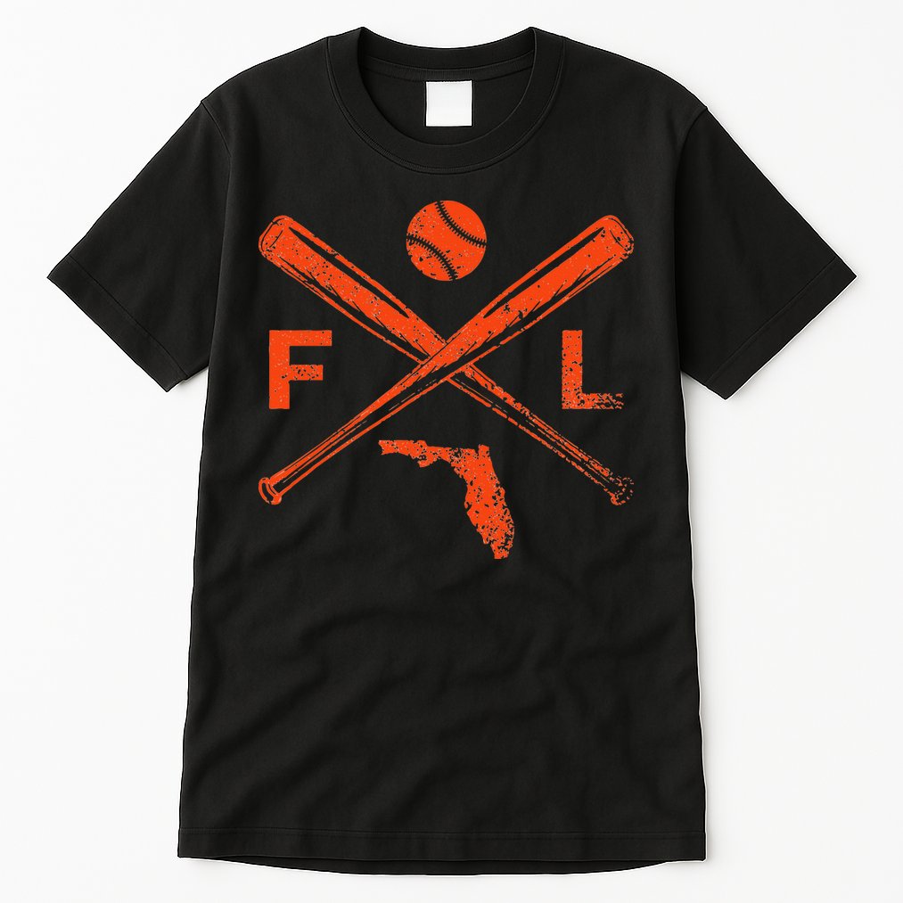 Florida Baseball Bats & Ball Classic Baseball Player Vintage Tall T-Shirt