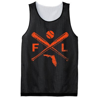 Florida Baseball Bats & Ball Classic Baseball Player Vintage Mesh Reversible Basketball Jersey Tank