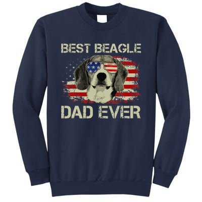 Funny Best Beagle Dad Ever Dog Lover American Flag Gift Sweatshirt