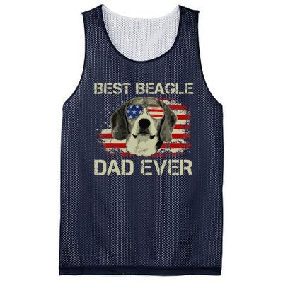 Funny Best Beagle Dad Ever Dog Lover American Flag Gift Mesh Reversible Basketball Jersey Tank