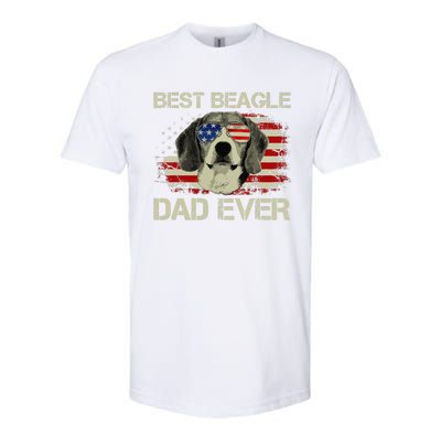 Funny Best Beagle Dad Ever Dog Lover American Flag Gift Softstyle® CVC T-Shirt