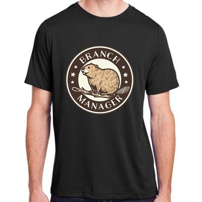 Funny Beaver Branch Manager Pun Adult ChromaSoft Performance T-Shirt