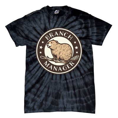 Funny Beaver Branch Manager Pun Tie-Dye T-Shirt