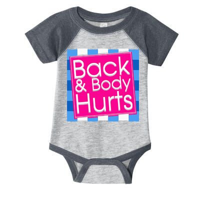 Funny Back Body Hurts Quote Exercise Workout Gym Infant Baby Jersey Bodysuit