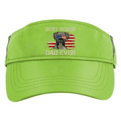 Funny Best Boxer Dad Ever Dog Lover American Flag Gift Adult Drive Performance Visor