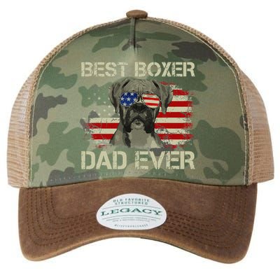 Funny Best Boxer Dad Ever Dog Lover American Flag Gift Legacy Tie Dye Trucker Hat