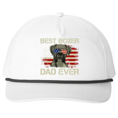 Funny Best Boxer Dad Ever Dog Lover American Flag Gift Snapback Five-Panel Rope Hat