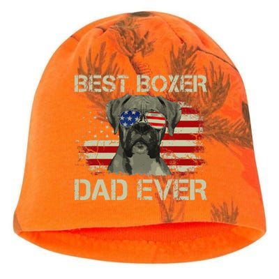 Funny Best Boxer Dad Ever Dog Lover American Flag Gift Kati - Camo Knit Beanie