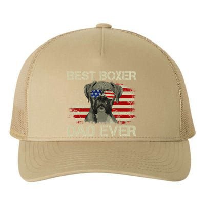 Funny Best Boxer Dad Ever Dog Lover American Flag Gift Yupoong Adult 5-Panel Trucker Hat