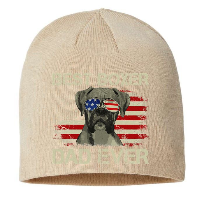 Funny Best Boxer Dad Ever Dog Lover American Flag Gift Sustainable Beanie