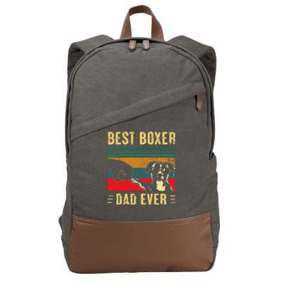 Funny Best Boxer Dad Ever Funny Boxer Dog Dad Fathers Day Cotton Canvas Backpack