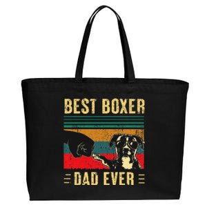 Funny Best Boxer Dad Ever Funny Boxer Dog Dad Fathers Day Cotton Canvas Jumbo Tote