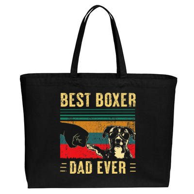 Funny Best Boxer Dad Ever Funny Boxer Dog Dad Fathers Day Cotton Canvas Jumbo Tote