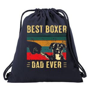 Funny Best Boxer Dad Ever Funny Boxer Dog Dad Fathers Day Drawstring Bag