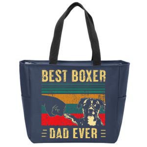 Funny Best Boxer Dad Ever Funny Boxer Dog Dad Fathers Day Zip Tote Bag