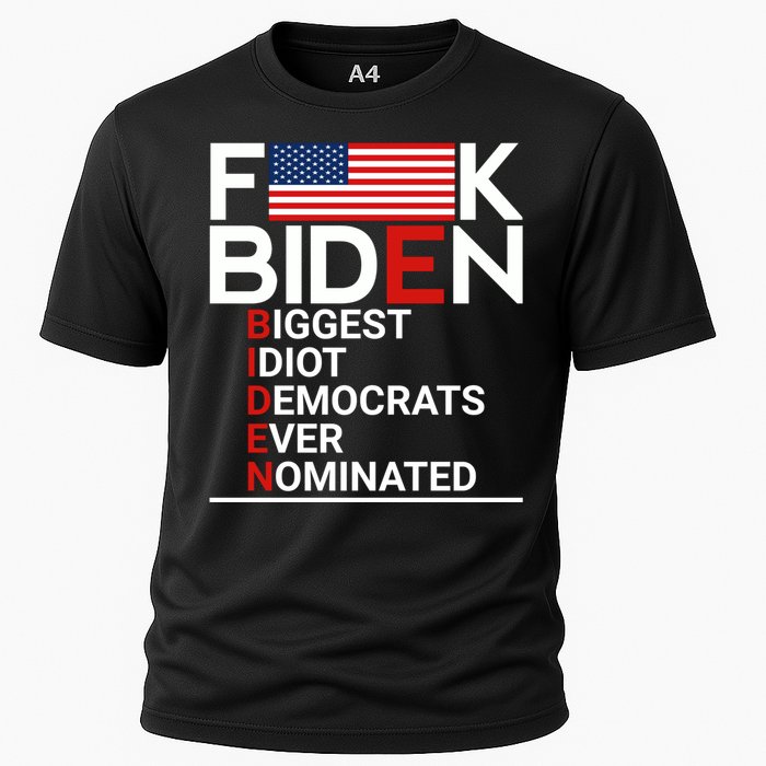 Fuck Biden Biggest Idiot Ever Cooling Performance Crew T-Shirt