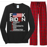 Fuck Biden Biggest Idiot Ever Long Sleeve Pajama Set