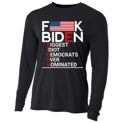 Fuck Biden Biggest Idiot Ever Cooling Performance Long Sleeve Crew