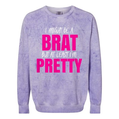 Funny Brat But Pretty Colorblast Crewneck Sweatshirt