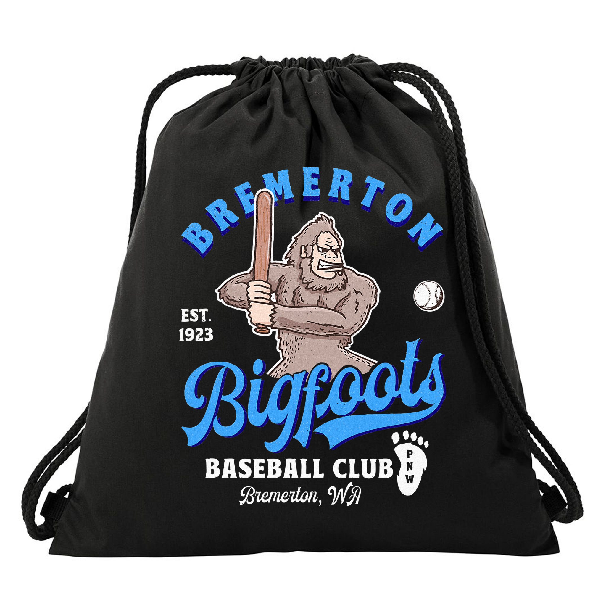 Funny Bigfoot Baseball Retro Minor League Baseball Team Drawstring Bag
