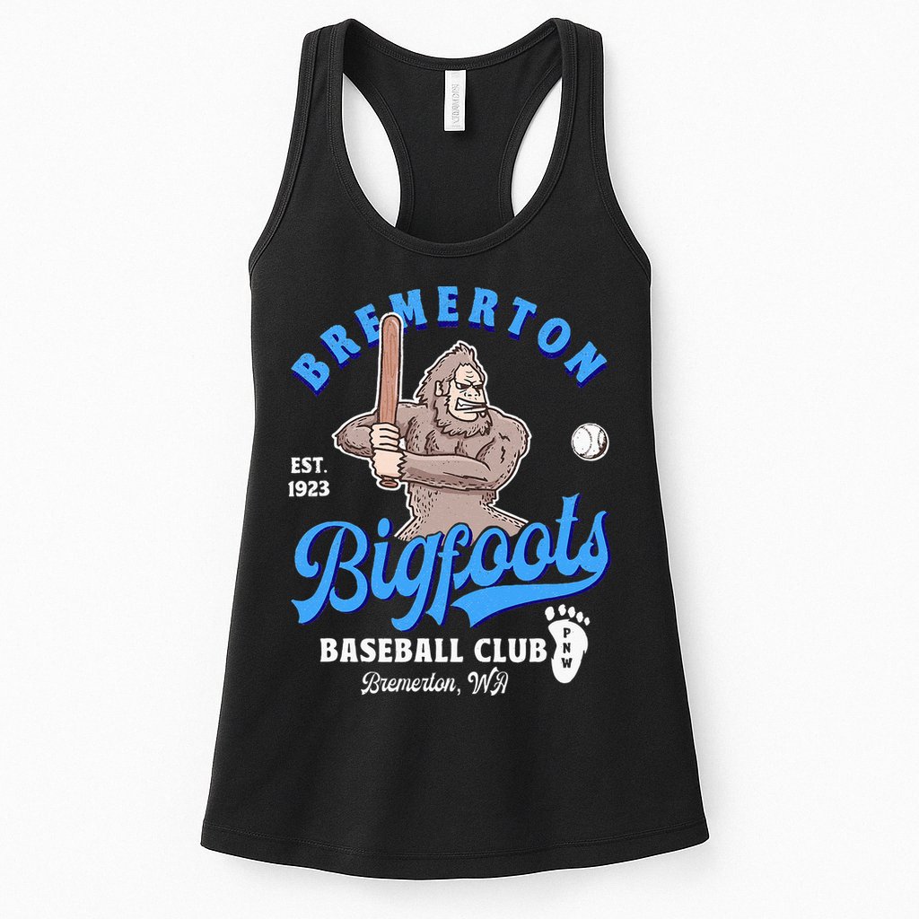 Funny Bigfoot Baseball Retro Minor League Baseball Team Womens Tank Top